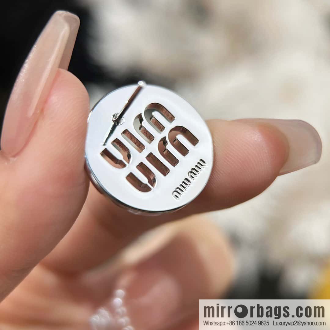 ❗️New ❗️ MIU MIU Miu Miu Hollow Silver Glossy Earrings
