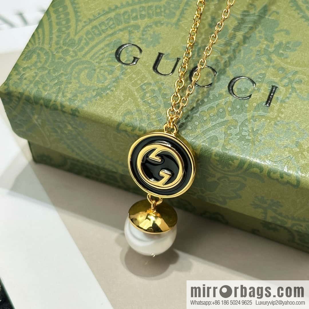 ❗️New ❗️ ☀ new Gucci Gucci double G pearl stud earrings necklace ☀