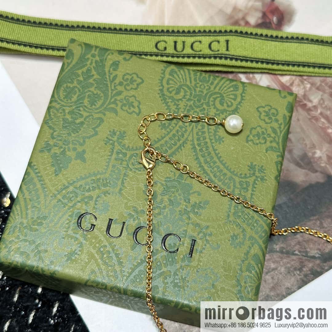 ❗️New ❗️ ☀ new Gucci Gucci double G pearl stud earrings necklace ☀