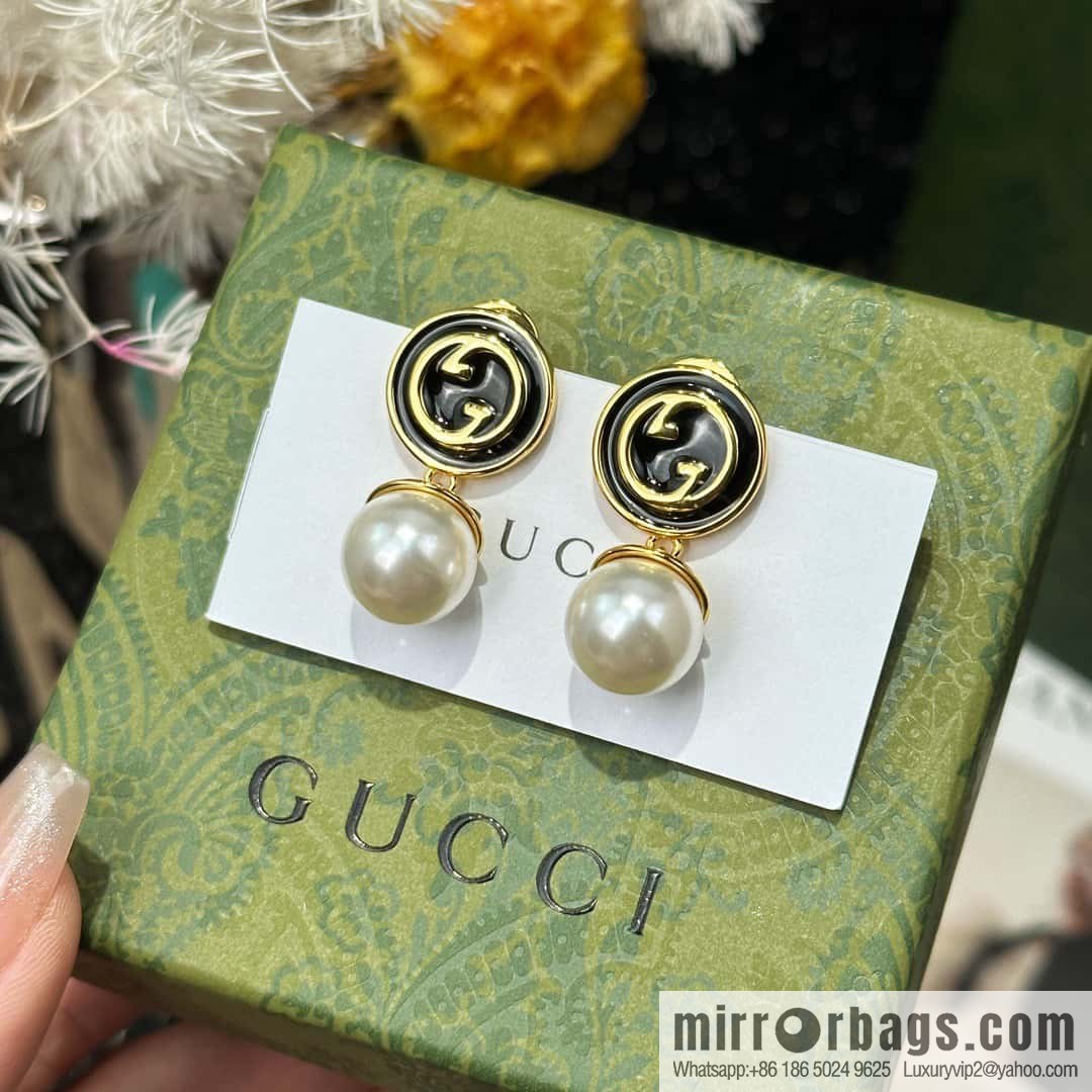 ❗️New ❗️ ☀ new Gucci Gucci double G pearl stud earrings necklace ☀