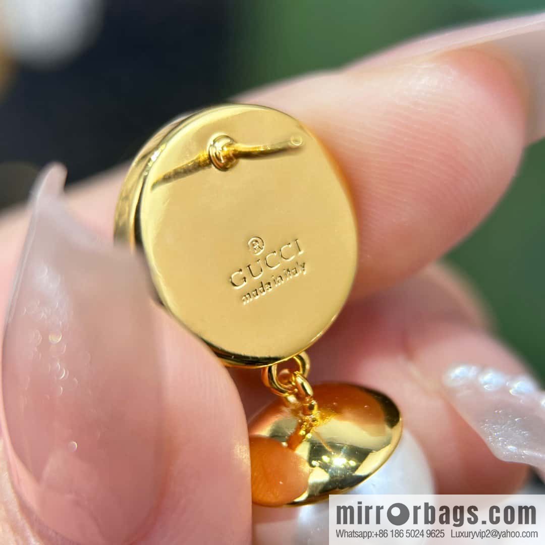 ❗️New ❗️ ☀ new Gucci Gucci double G pearl stud earrings necklace ☀