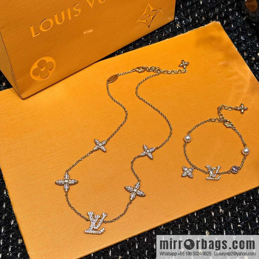 ❗️New ❗️ M01480 ☀ Louis Vuitton LV ICONIC TRESOR Full Diamond Pink Diamond Necklace ☀
