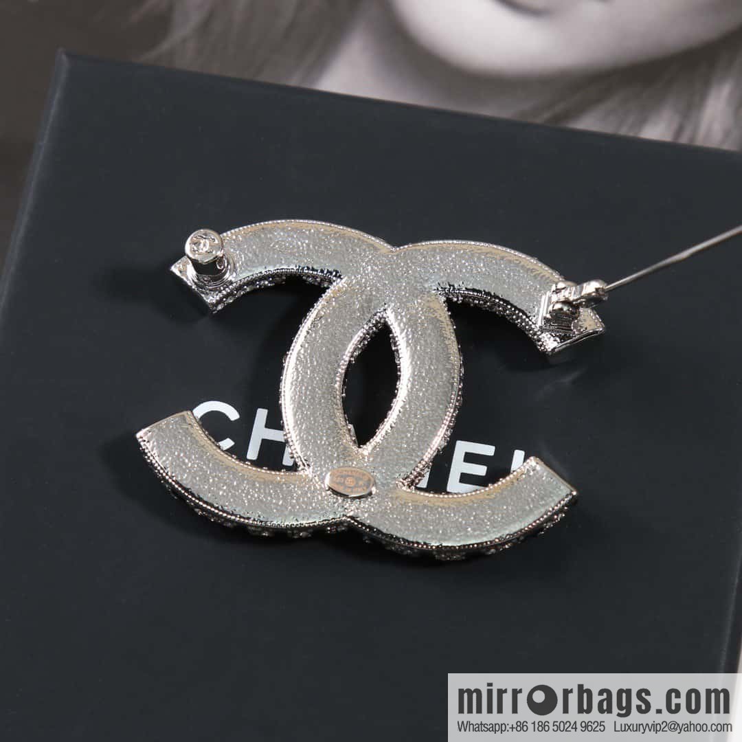 ☀️New ☑️ Chanel Double C Pentagram ⭐ Stars Full Diamond Brooch ☀️