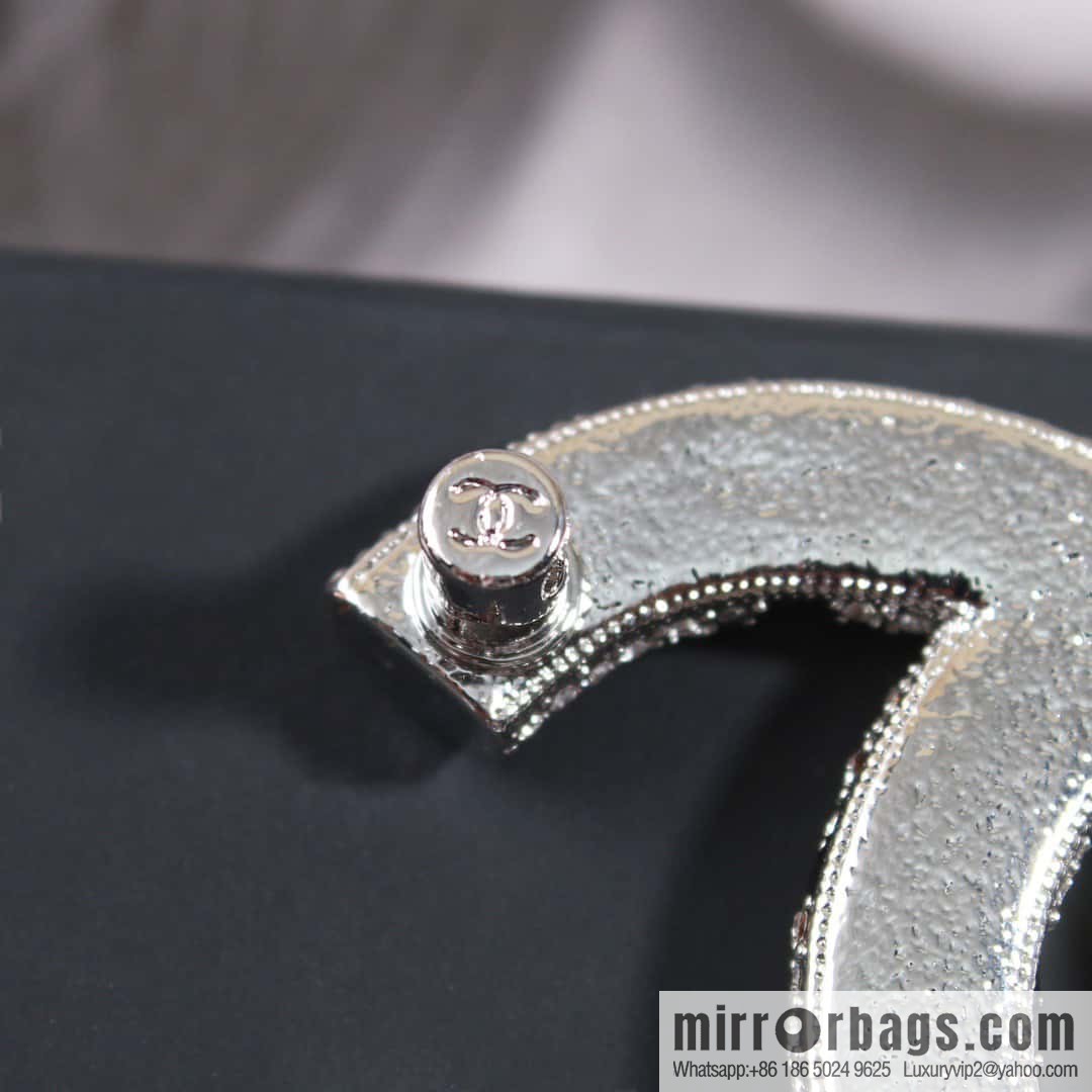 ☀️New ☑️ Chanel Double C Pentagram ⭐ Stars Full Diamond Brooch ☀️