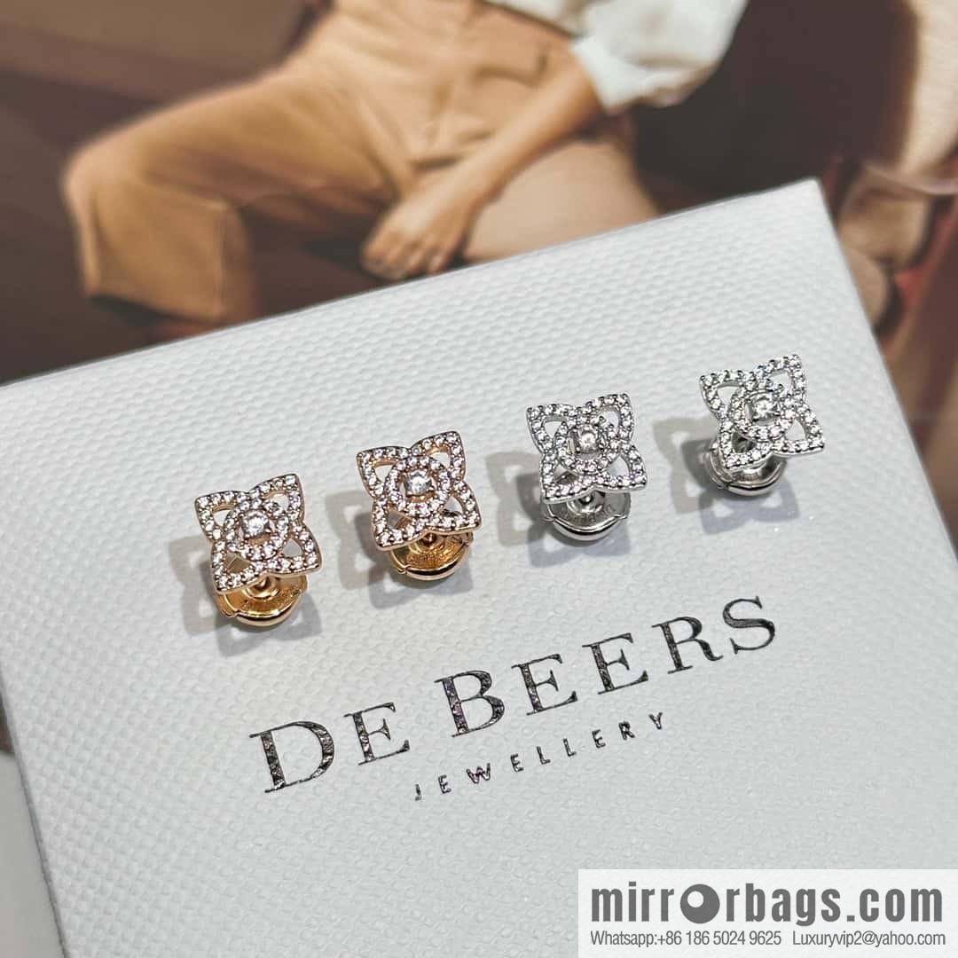 ❗️New ❗️ New ☑️ De Beers De Beers Mini Lotus Lotus Stud Earrings