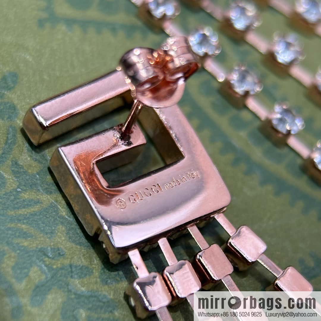 ❗️New ❗️☀ New Gucci Gucci G letter full diamond tassel stud earrings ☀
