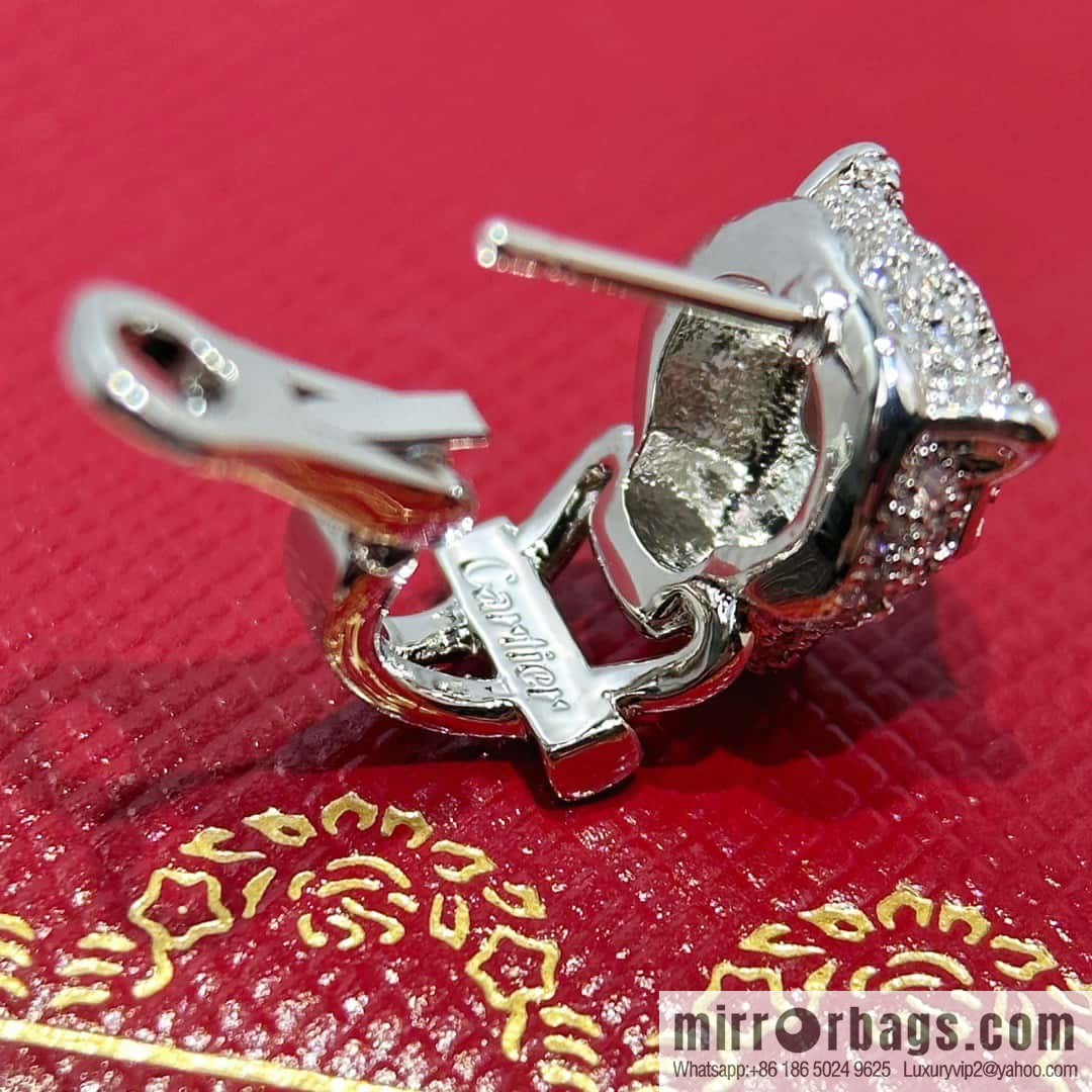 ❗️New product ❗️ ☀️ original order ☀️ Cartier PANTHÜRE DECARTIER Jungle series full drill leopard stud earrings ear shot earrings ☀️