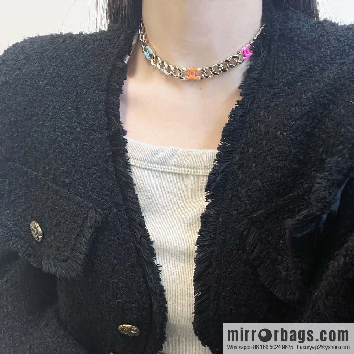 ❗️New ❗️ Chanel Necklace ☀️ Original Order ☀️ New ☑️ Chanel Color Double C Necklace Necklace ☀️