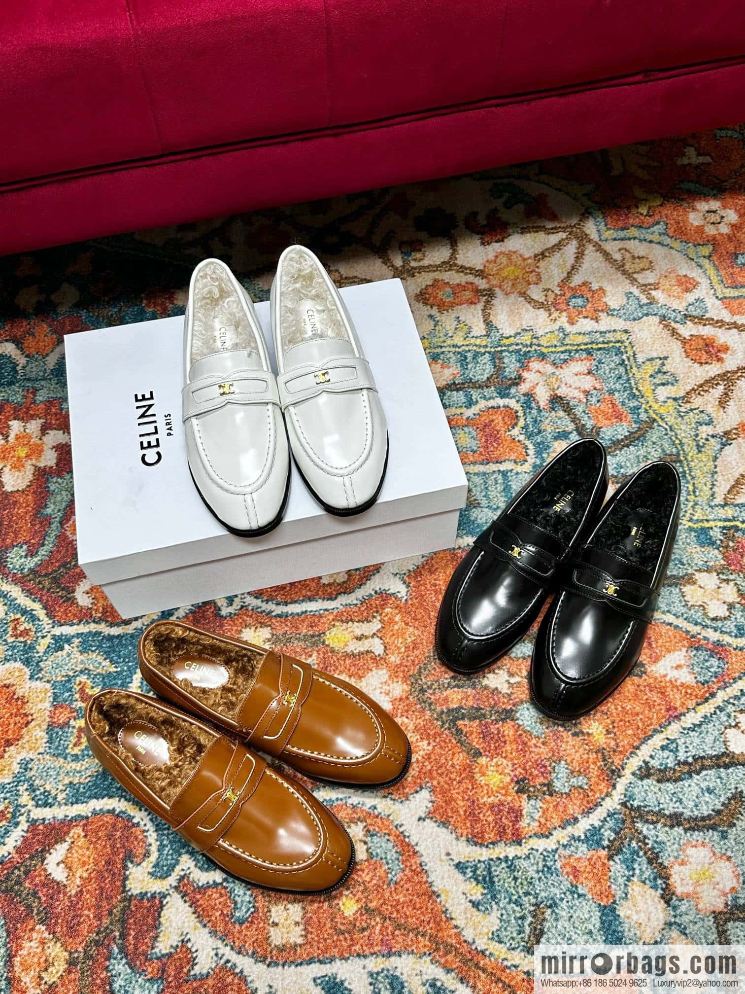 🐰🐰CELIN * E autumn and winter Arc de Triomphe loafers