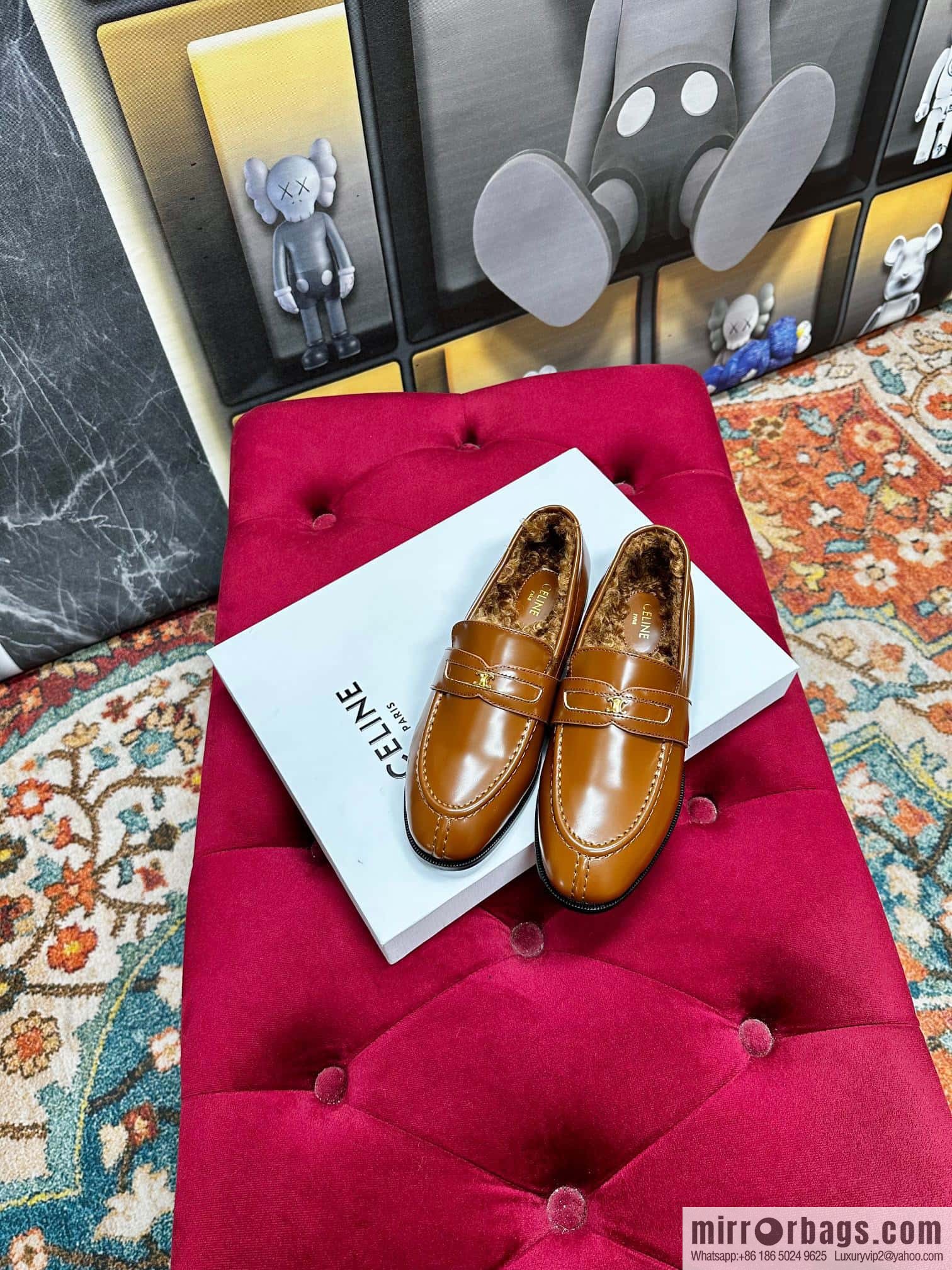 🐰🐰CELIN * E autumn and winter Arc de Triomphe loafers