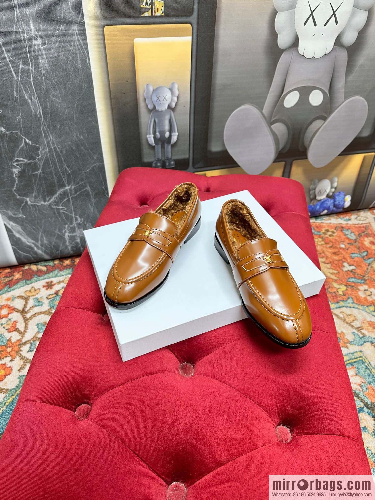🐰🐰CELIN * E autumn and winter Arc de Triomphe loafers