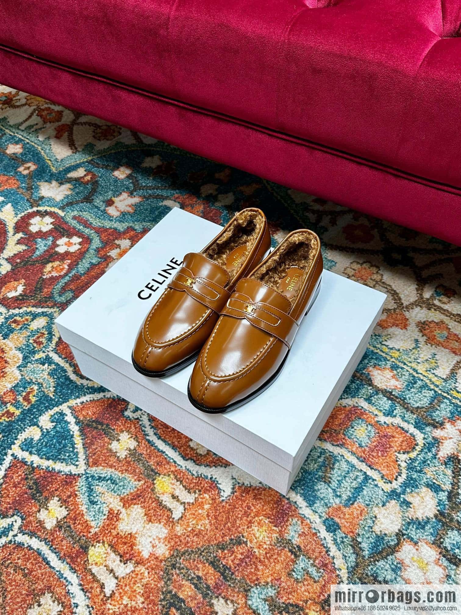 🐰🐰CELIN * E autumn and winter Arc de Triomphe loafers