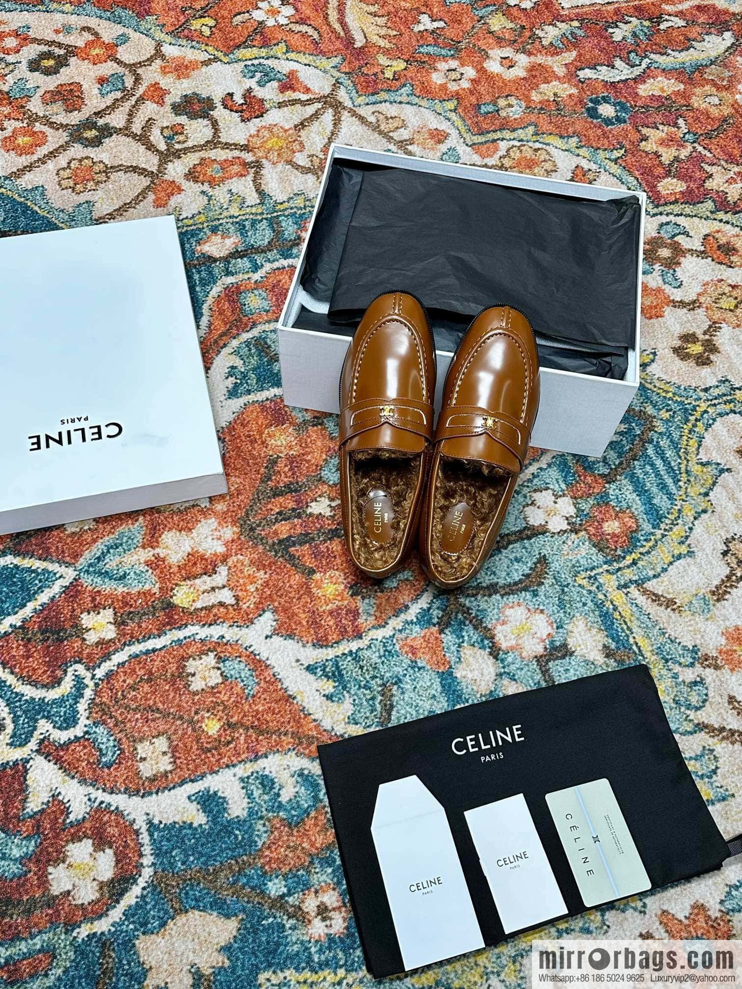🐰🐰CELIN * E autumn and winter Arc de Triomphe loafers