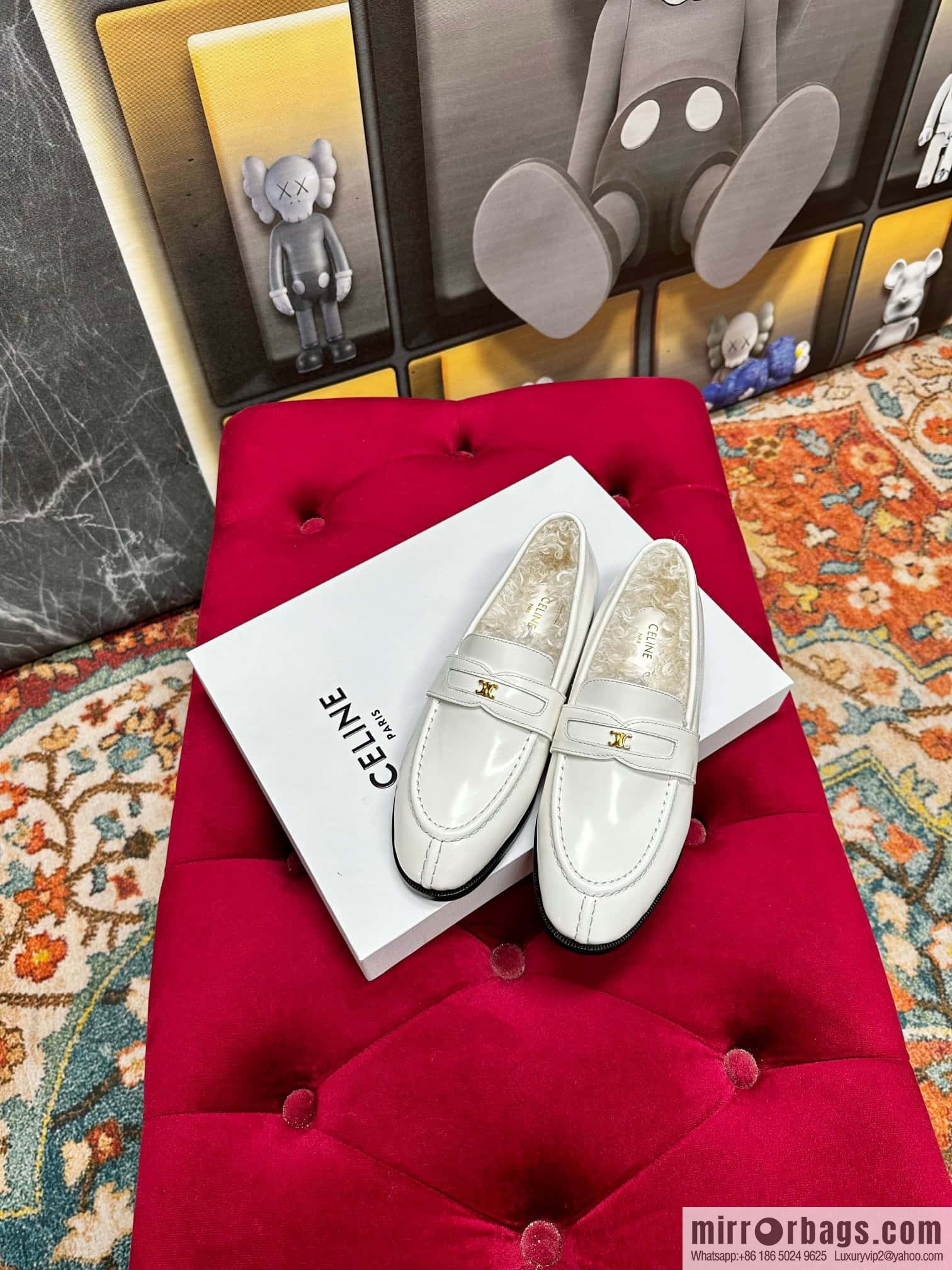 🐰🐰CELIN * E autumn and winter Arc de Triomphe loafers