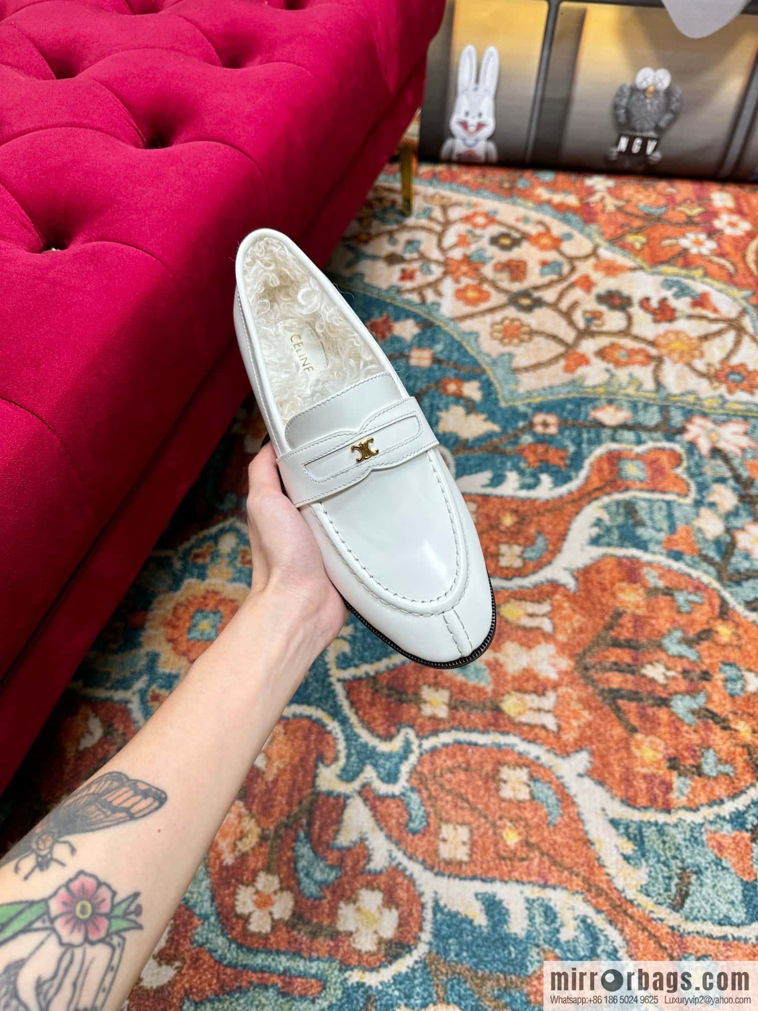 🐰🐰CELIN * E autumn and winter Arc de Triomphe loafers