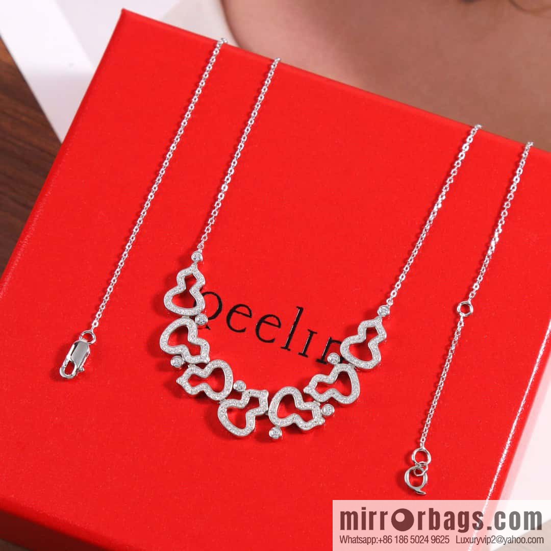 ☀️Qeelin unicorn hollow full diamond seven gourd necklace ☀️