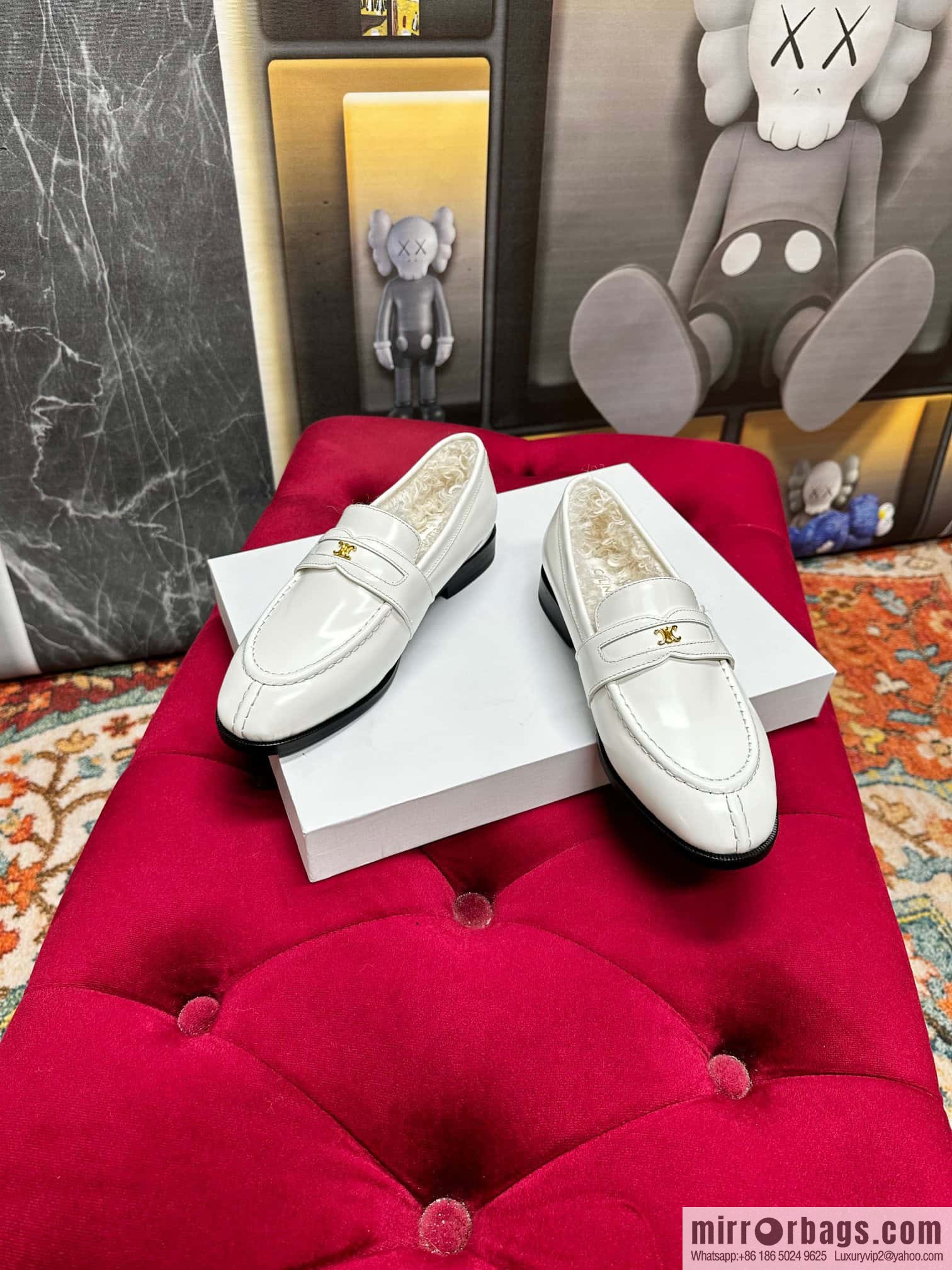 🐰🐰CELIN * E autumn and winter Arc de Triomphe loafers