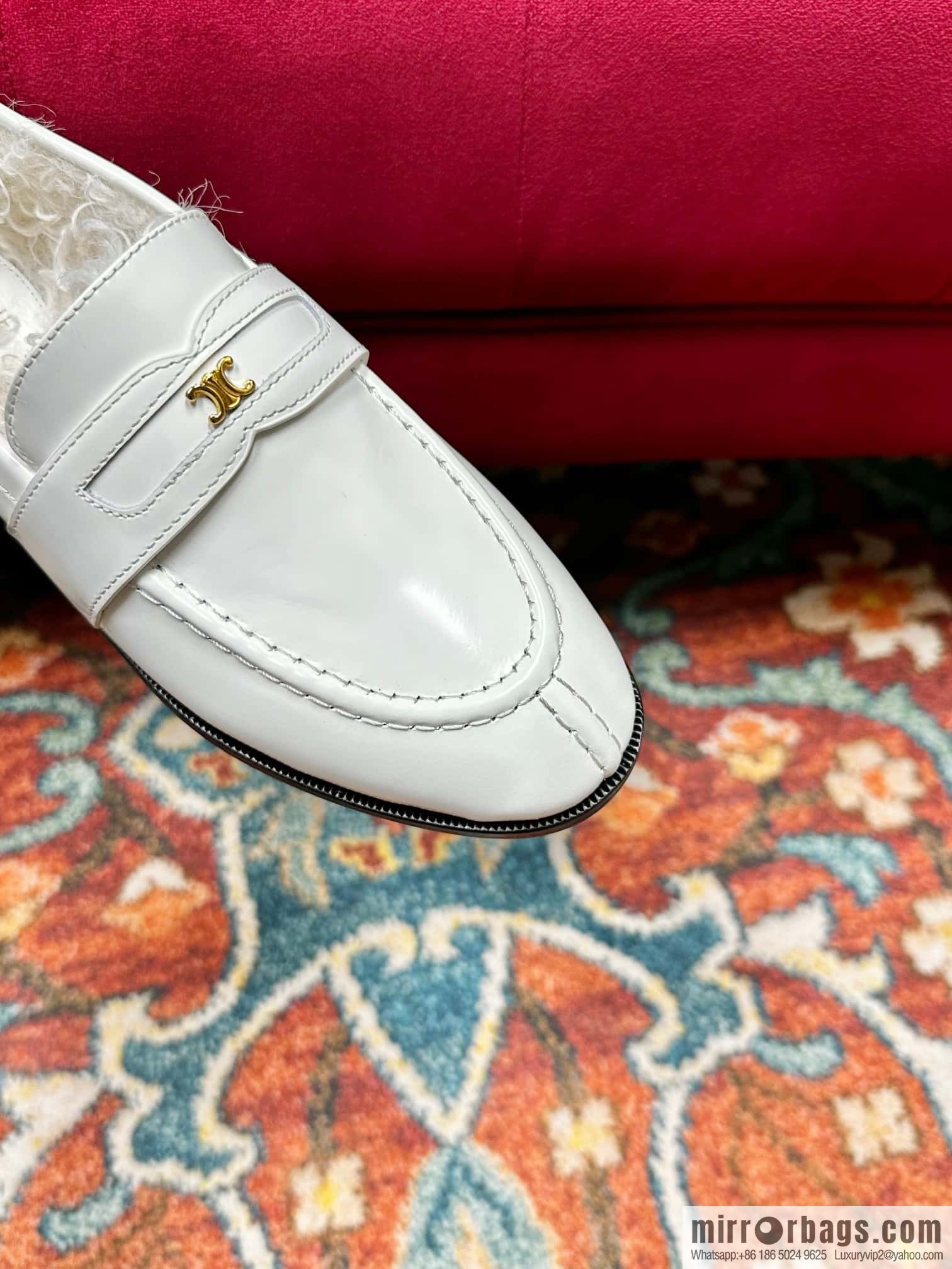 🐰🐰CELIN * E autumn and winter Arc de Triomphe loafers