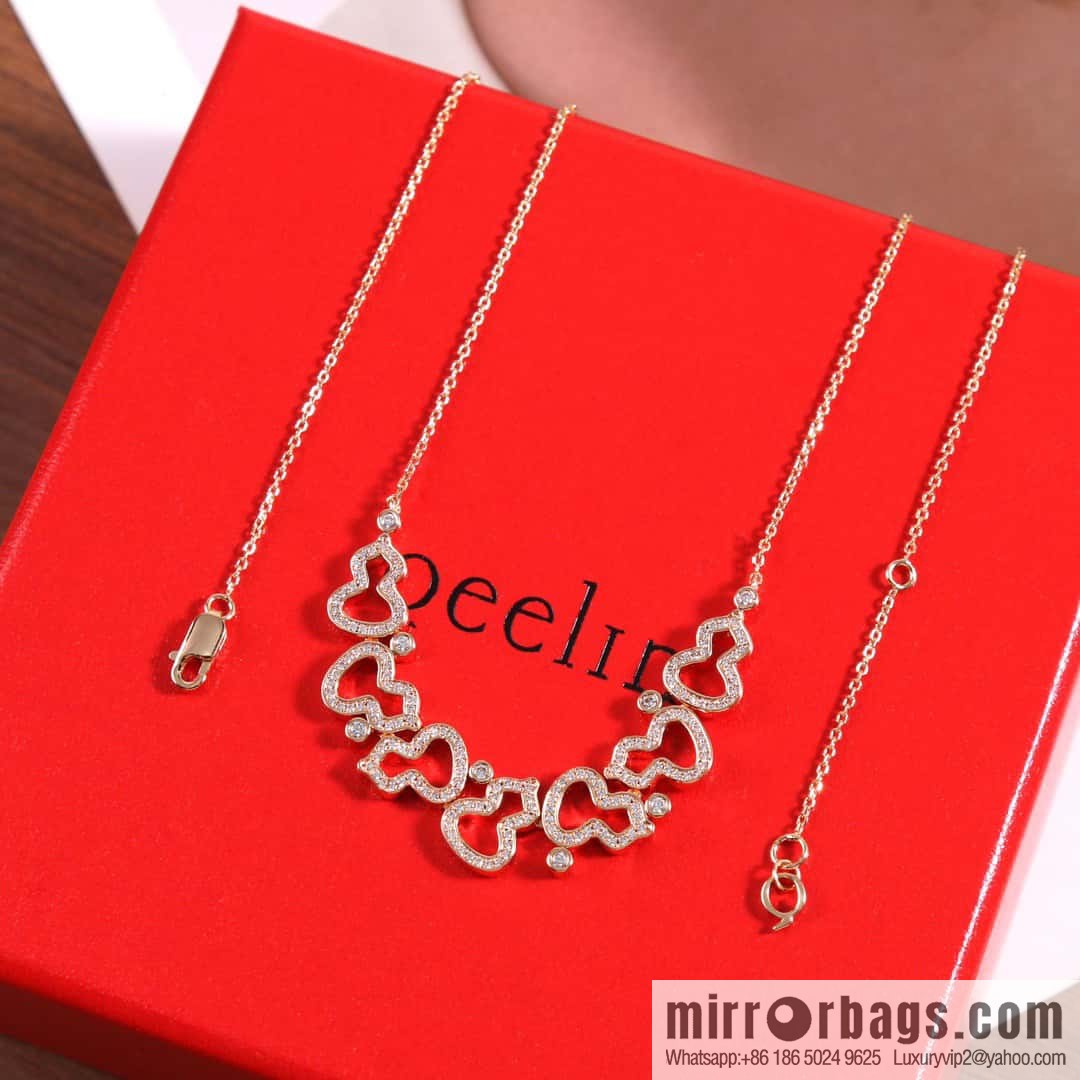 ☀️Qeelin unicorn hollow full diamond seven gourd necklace ☀️