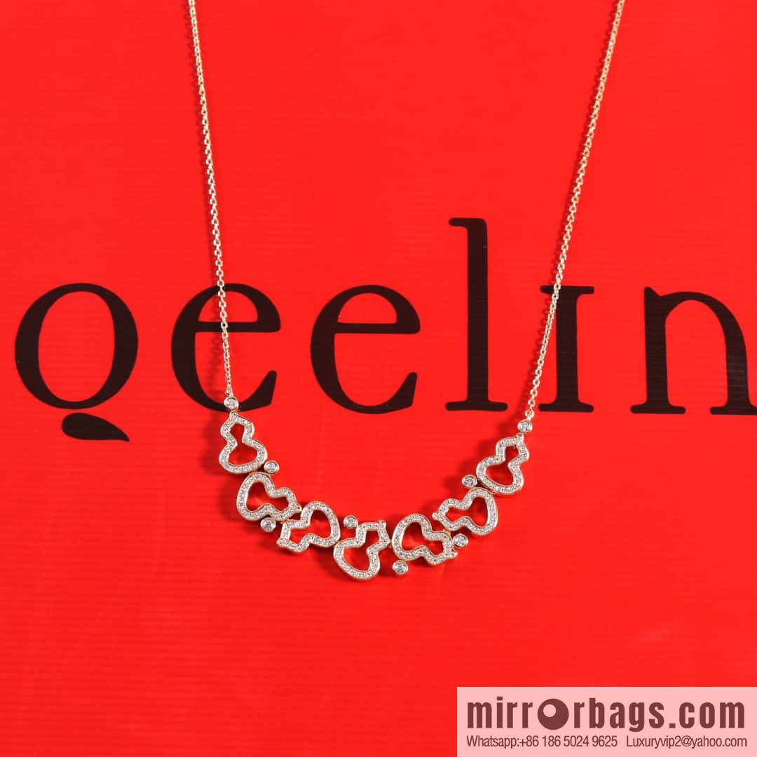 ☀️Qeelin unicorn hollow full diamond seven gourd necklace ☀️