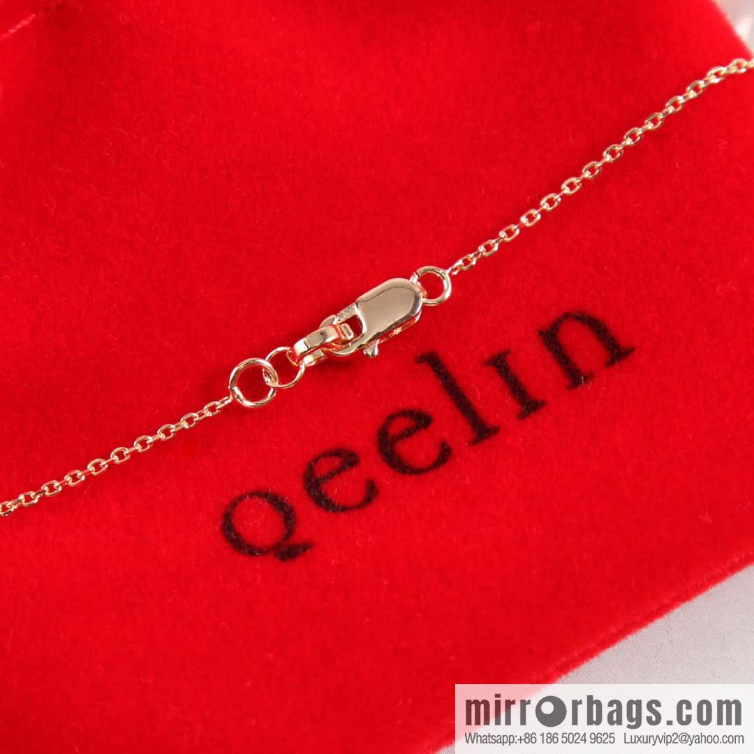 ☀️Qeelin unicorn hollow full diamond seven gourd necklace ☀️