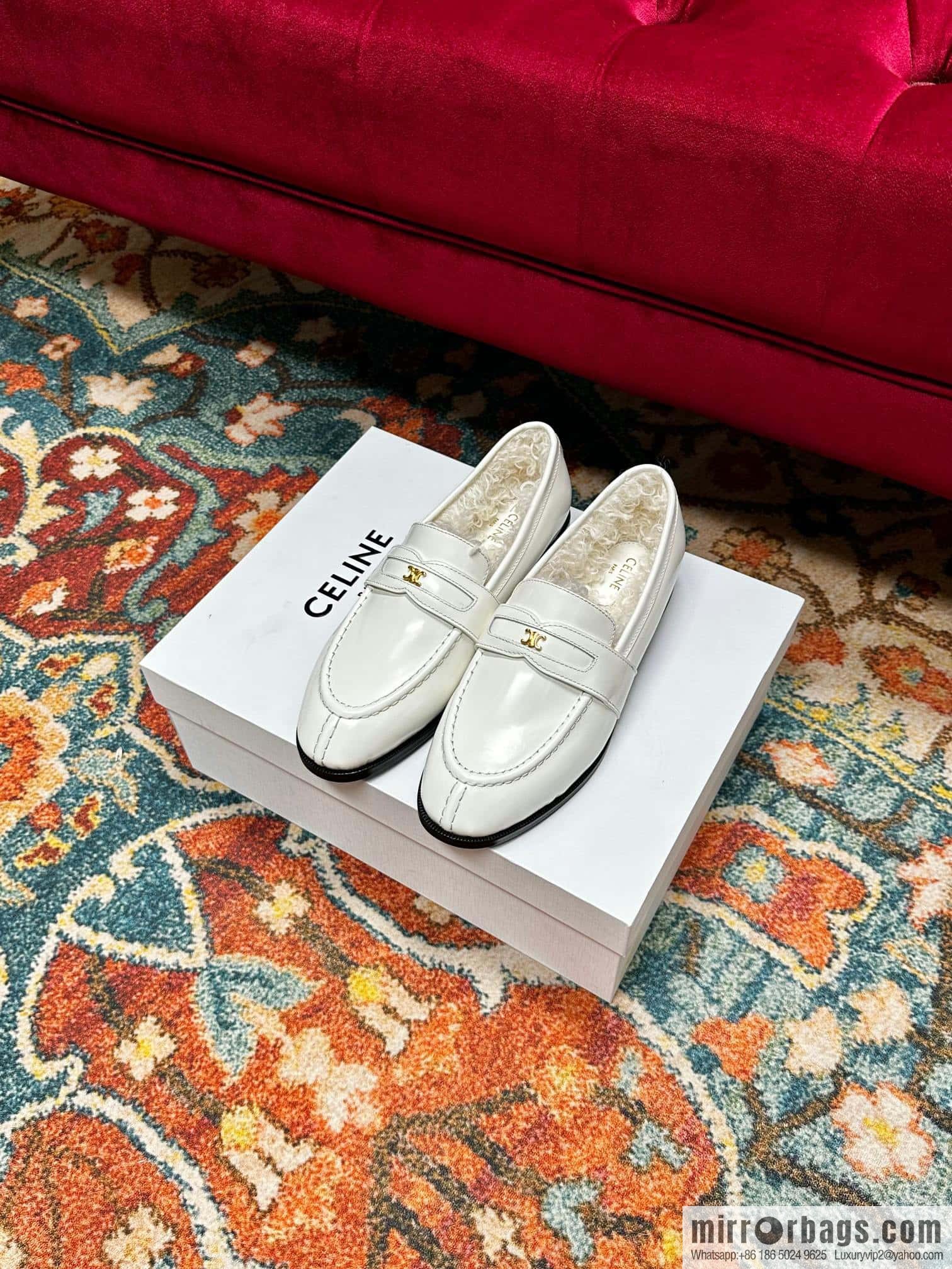 🐰🐰CELIN * E autumn and winter Arc de Triomphe loafers