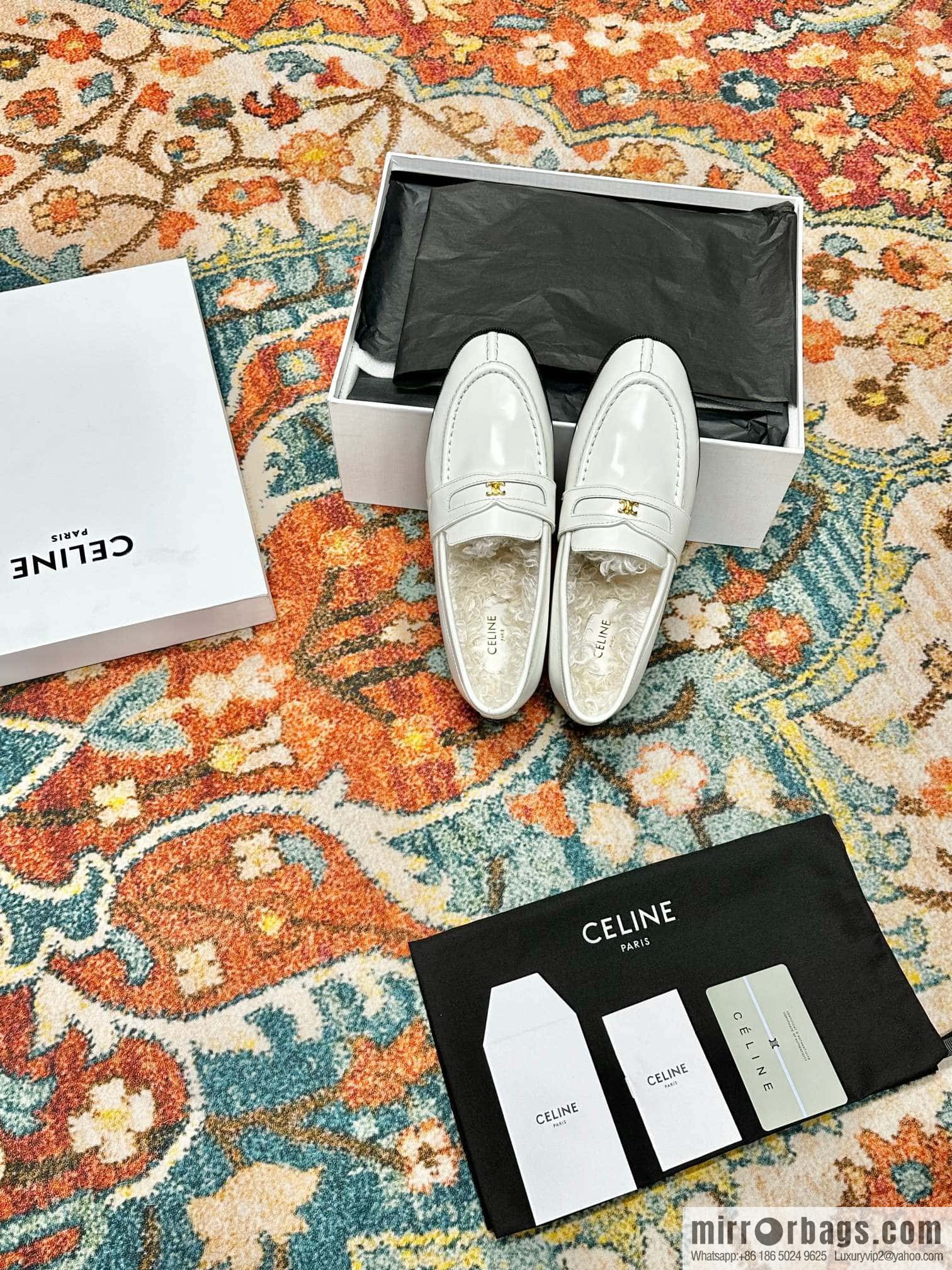 🐰🐰CELIN * E autumn and winter Arc de Triomphe loafers
