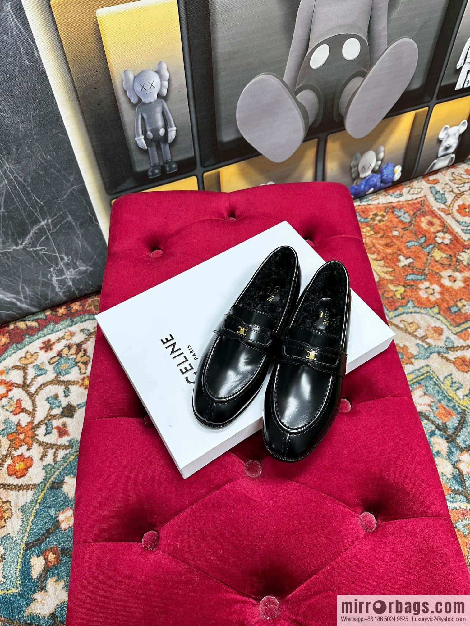 🐰🐰CELIN * E autumn and winter Arc de Triomphe loafers