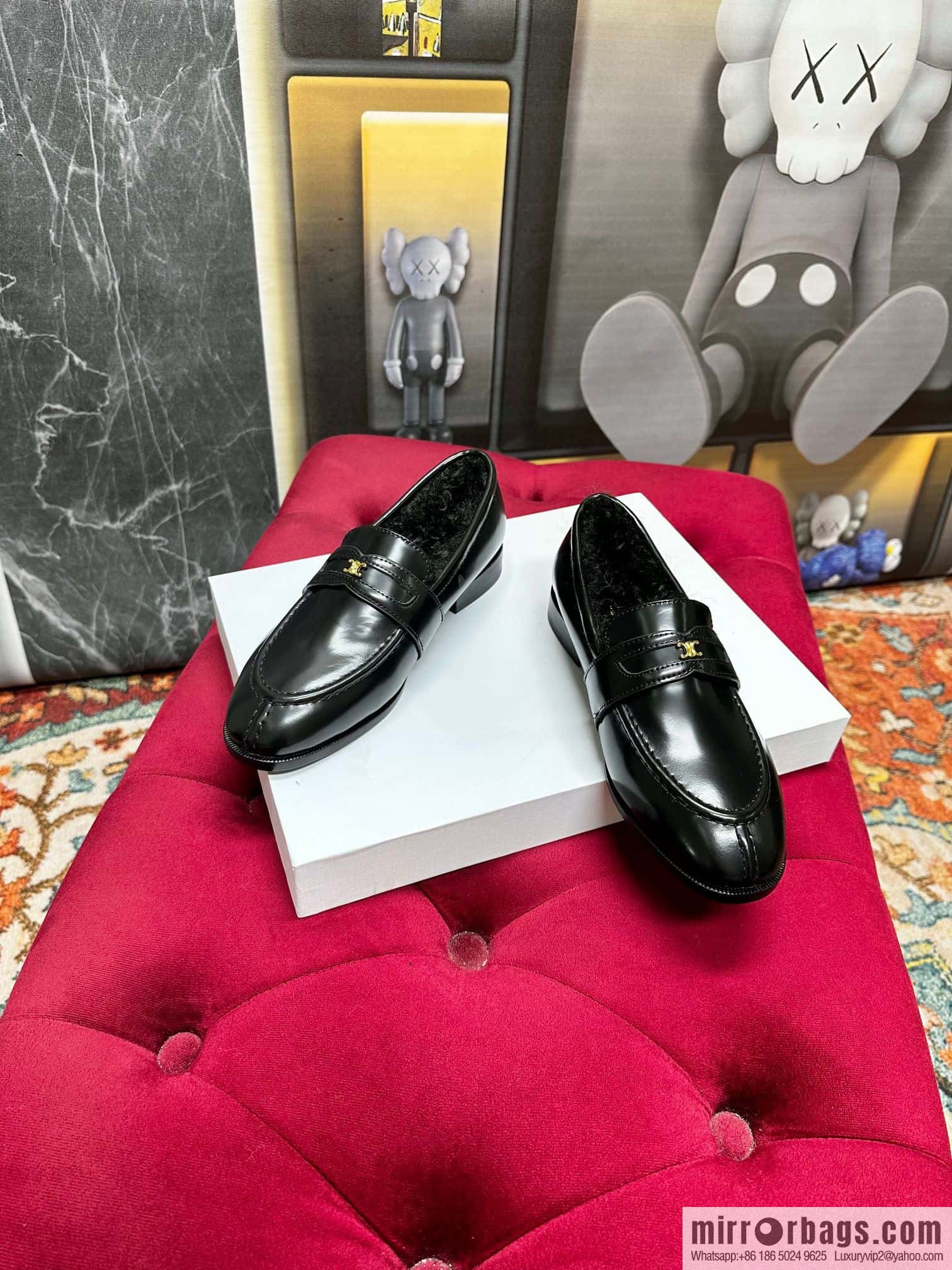 🐰🐰CELIN * E autumn and winter Arc de Triomphe loafers