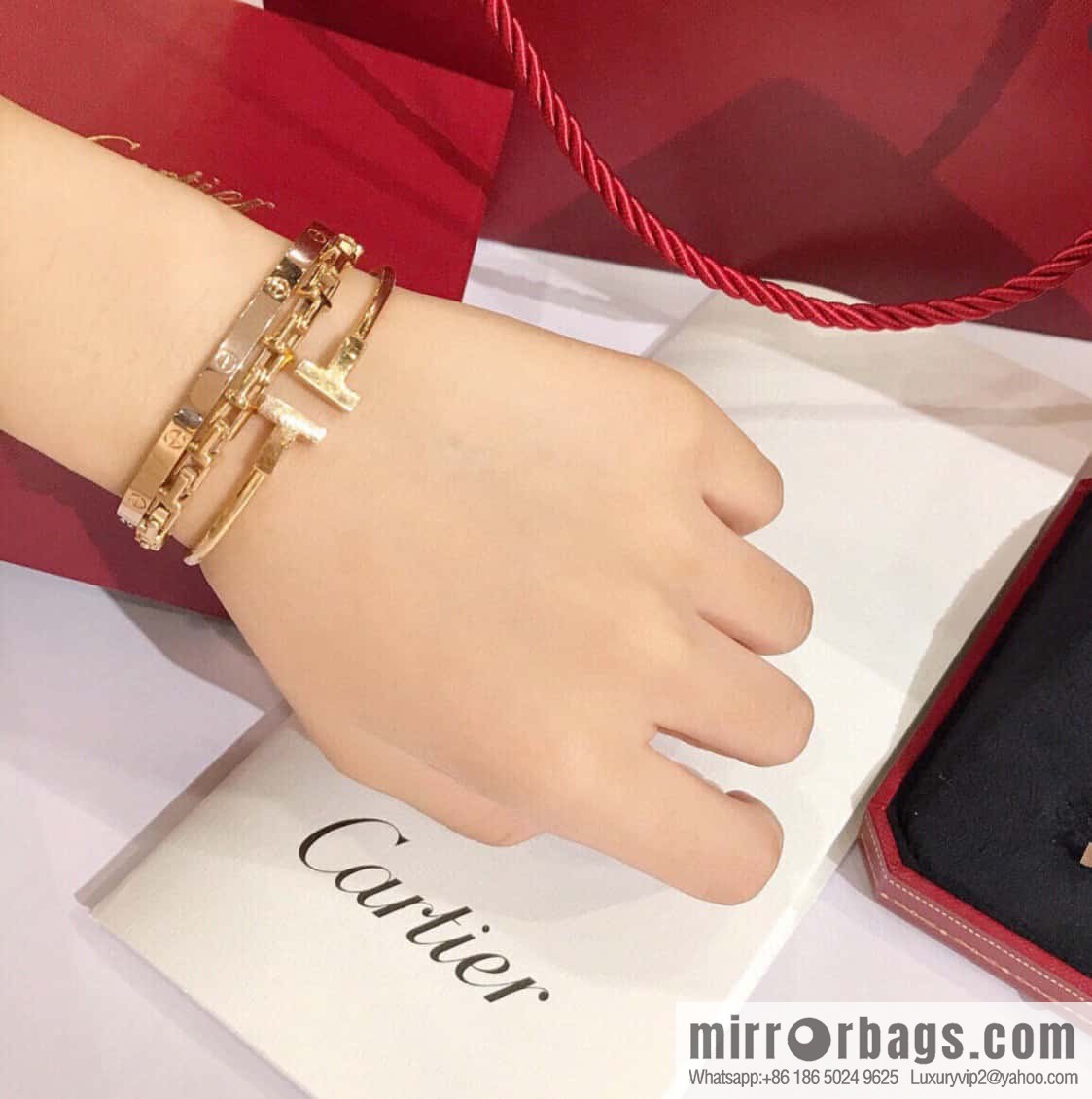 Glossy ☀️ Tiffany & Co, Classic T-Series, Glossy Silver Rose Gold Double T-Bracelet ☀️