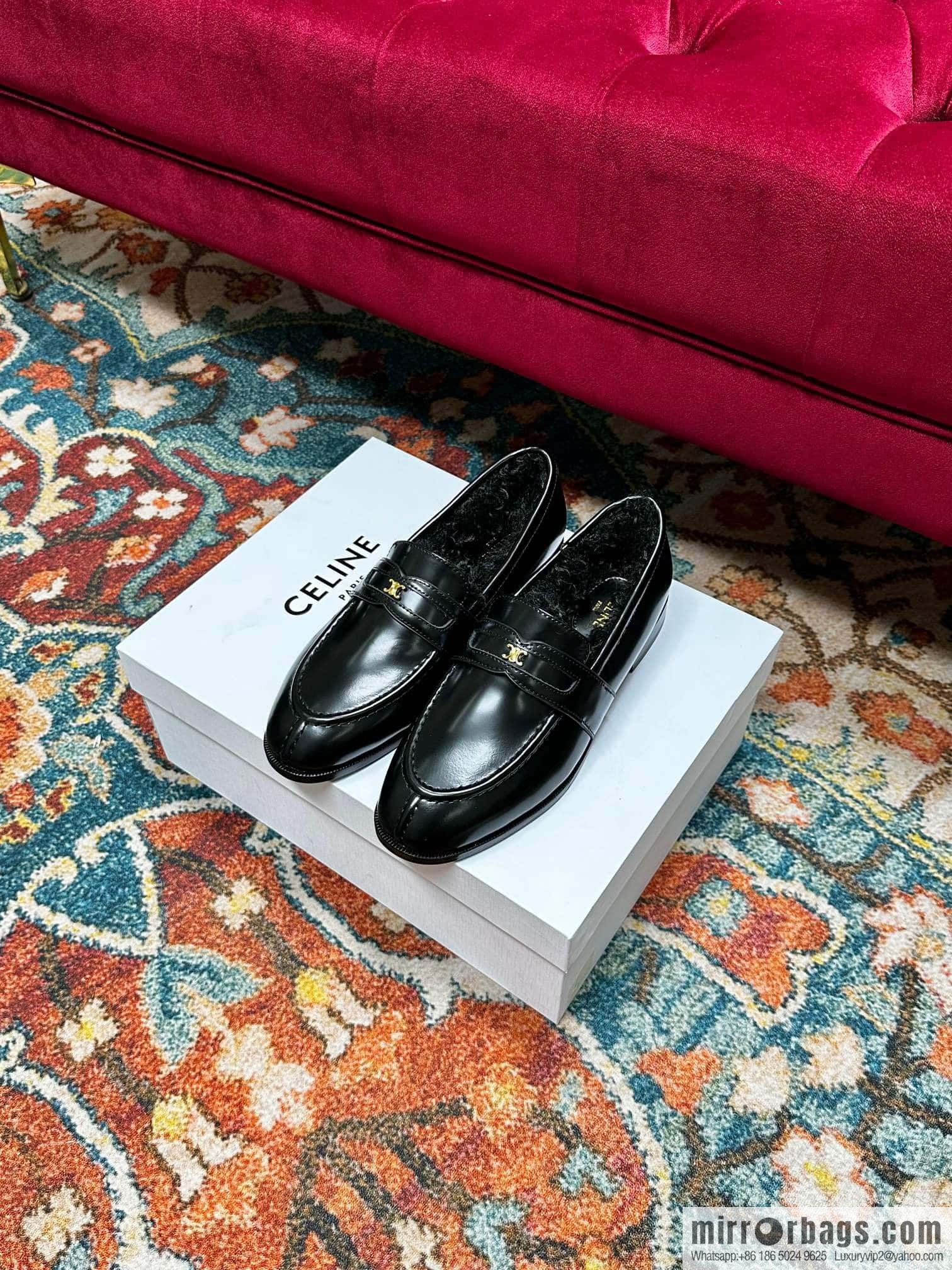 🐰🐰CELIN * E autumn and winter Arc de Triomphe loafers