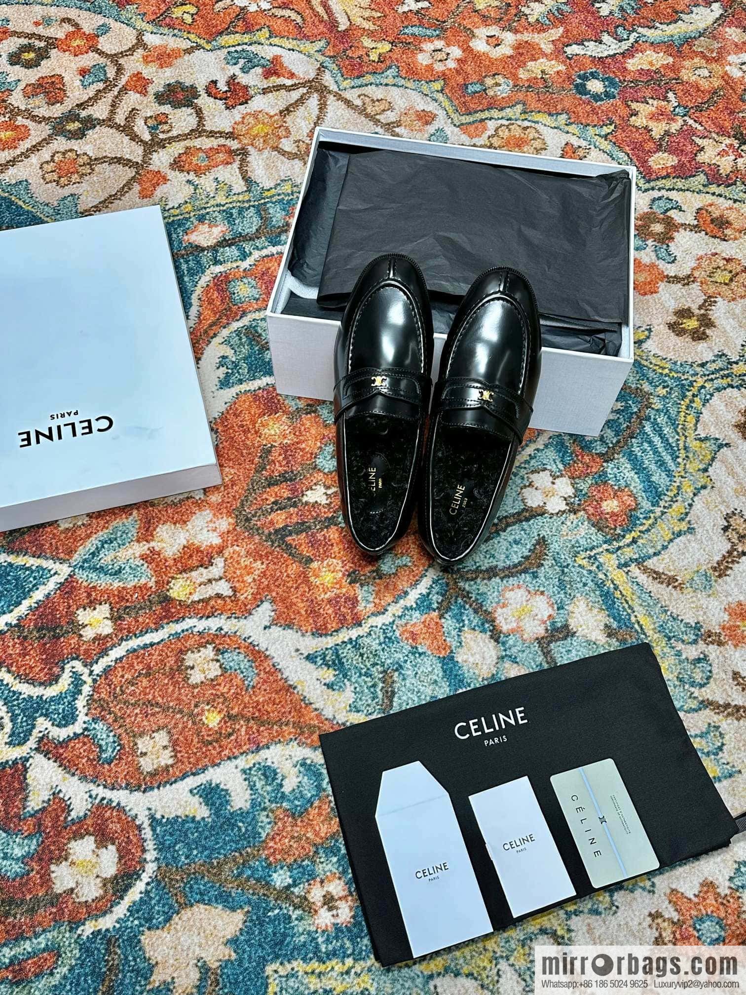 🐰🐰CELIN * E autumn and winter Arc de Triomphe loafers