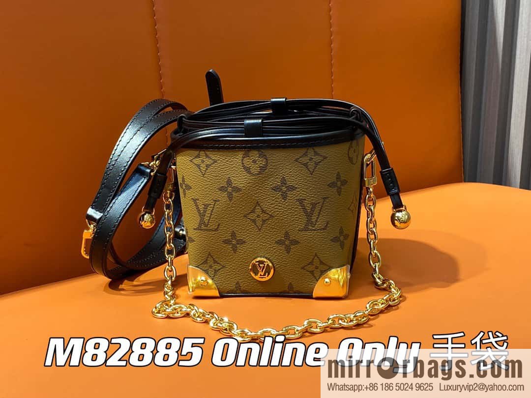 [Boutique‑grade] M82885 yellow flower mini bucket bag siu mai bag series Online Only handbag M82885 yellow flower (siu mai bag)