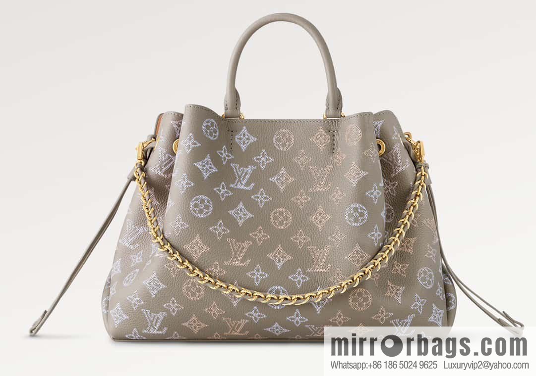[Premium‑quality] M23395 light gray, full leather shopping bag series BELLA TOTE handbag m23395 gray gradual change (cut-out)