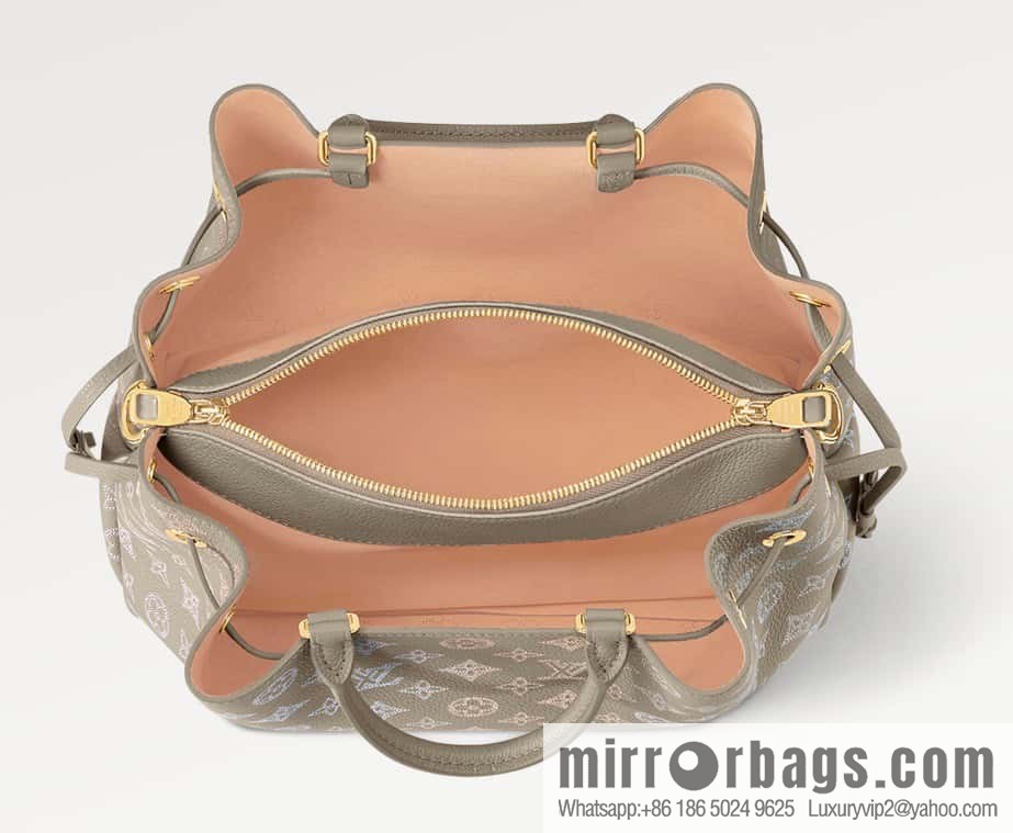 [Premium‑quality] M23395 light gray, full leather shopping bag series BELLA TOTE handbag m23395 gray gradual change (cut-out)