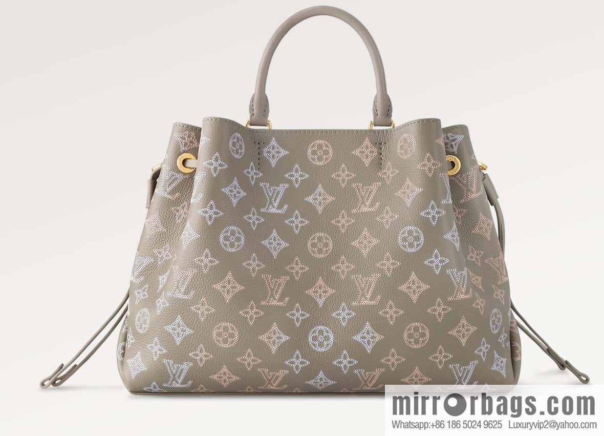 [Premium‑quality] M23395 light gray, full leather shopping bag series BELLA TOTE handbag m23395 gray gradual change (cut-out)