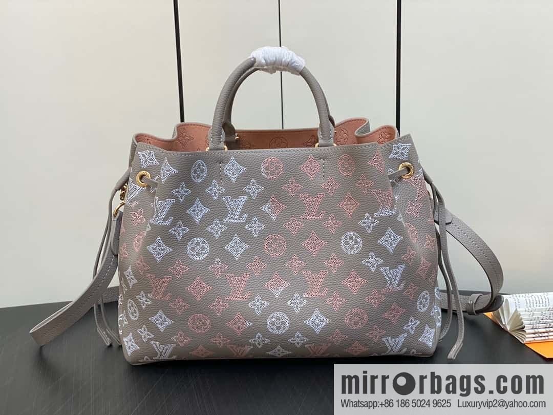 [Premium‑quality] M23395 light gray, full leather shopping bag series BELLA TOTE handbag m23395 gray gradual change (cut-out)