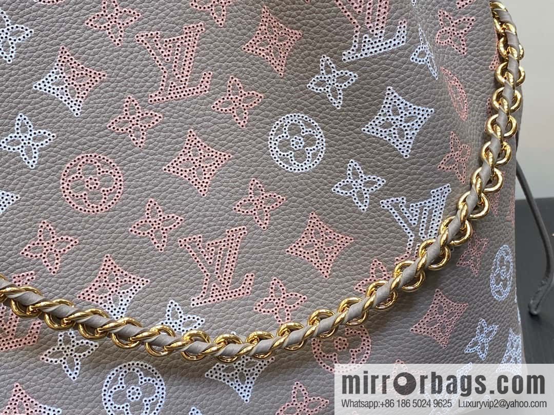 [Premium‑quality] M23395 light gray, full leather shopping bag series BELLA TOTE handbag m23395 gray gradual change (cut-out)