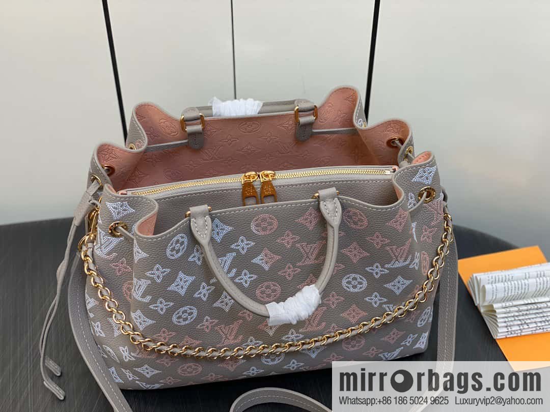 [Premium‑quality] M23395 light gray, full leather shopping bag series BELLA TOTE handbag m23395 gray gradual change (cut-out)