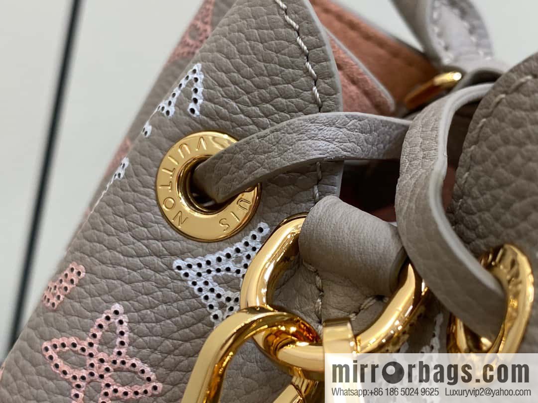 [Premium‑quality] M23395 light gray, full leather shopping bag series BELLA TOTE handbag m23395 gray gradual change (cut-out)