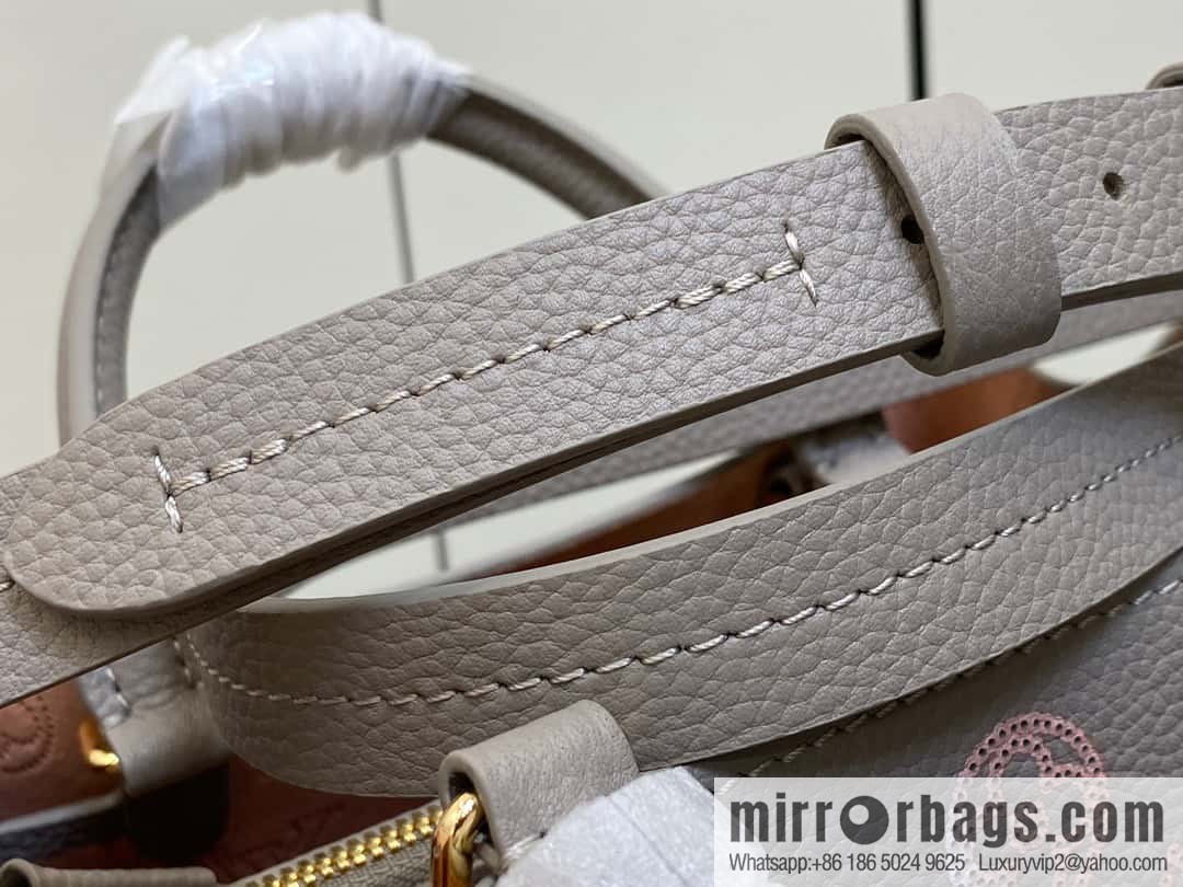 [Premium‑quality] M23395 light gray, full leather shopping bag series BELLA TOTE handbag m23395 gray gradual change (cut-out)