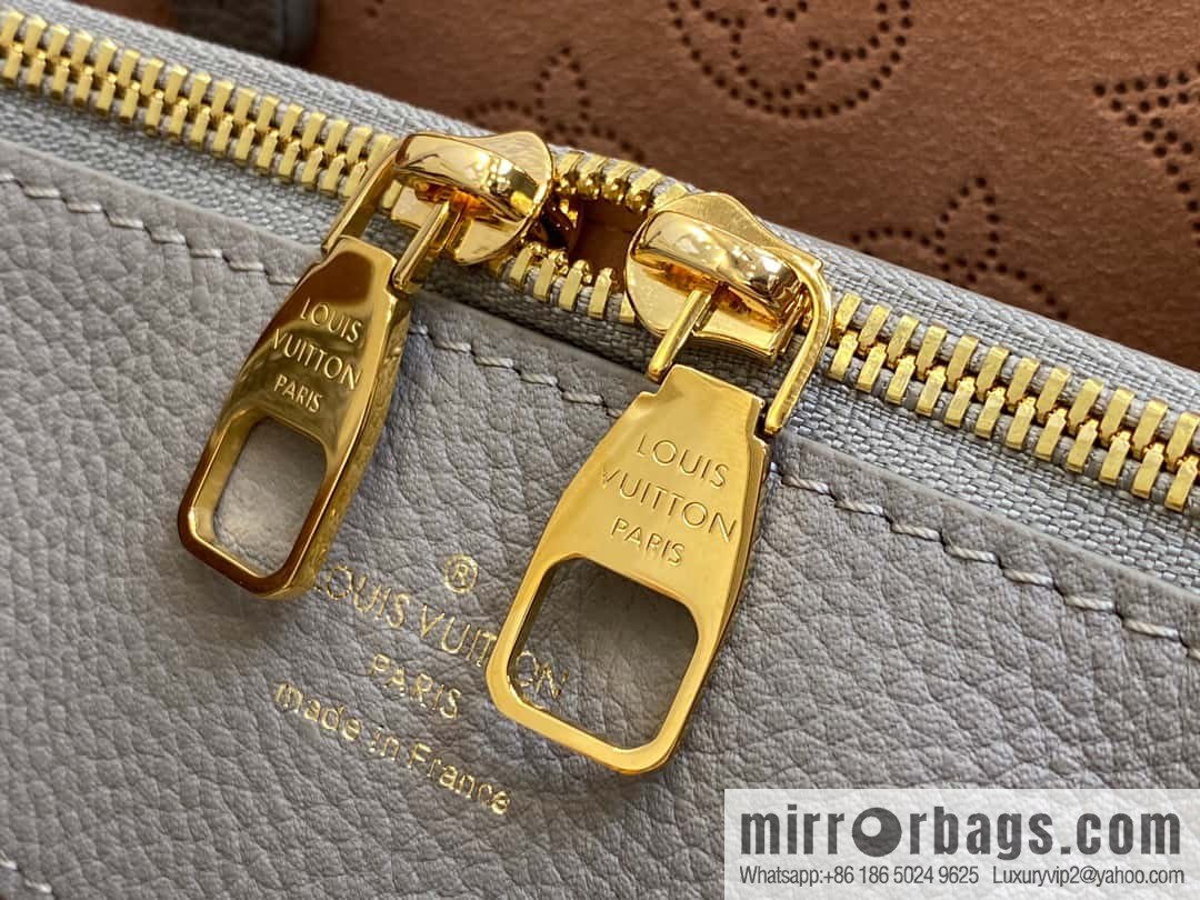 [Premium‑quality] M23395 light gray, full leather shopping bag series BELLA TOTE handbag m23395 gray gradual change (cut-out)