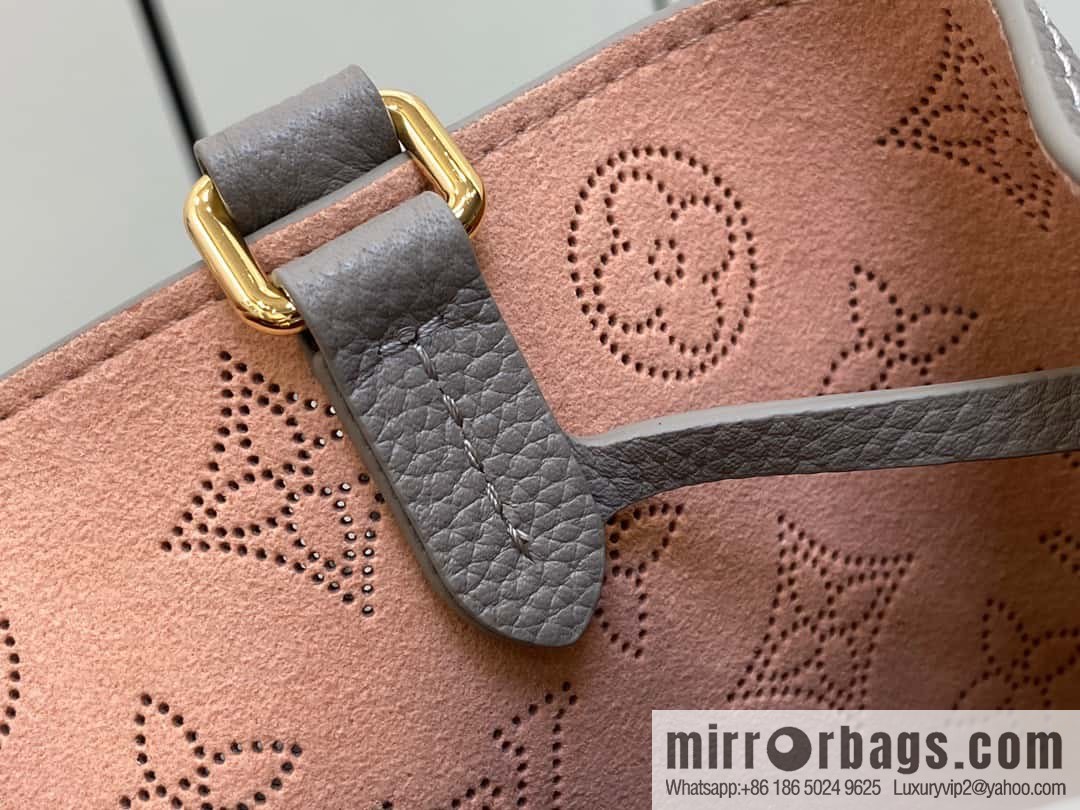 [Premium‑quality] M23395 light gray, full leather shopping bag series BELLA TOTE handbag m23395 gray gradual change (cut-out)