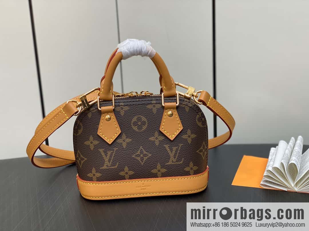 [Premium‑quality] M82717 monogram mini shell bag series New launch Nano Alma handbag