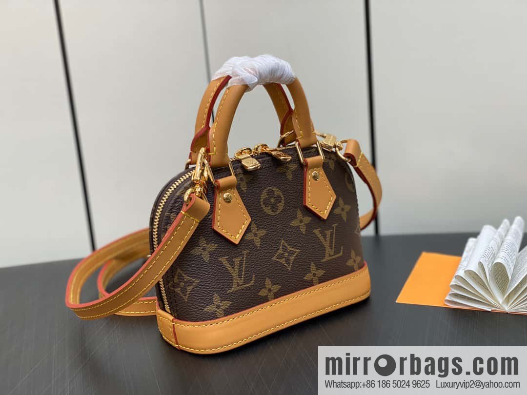 [Premium‑quality] M82717 monogram mini shell bag series New launch Nano Alma handbag