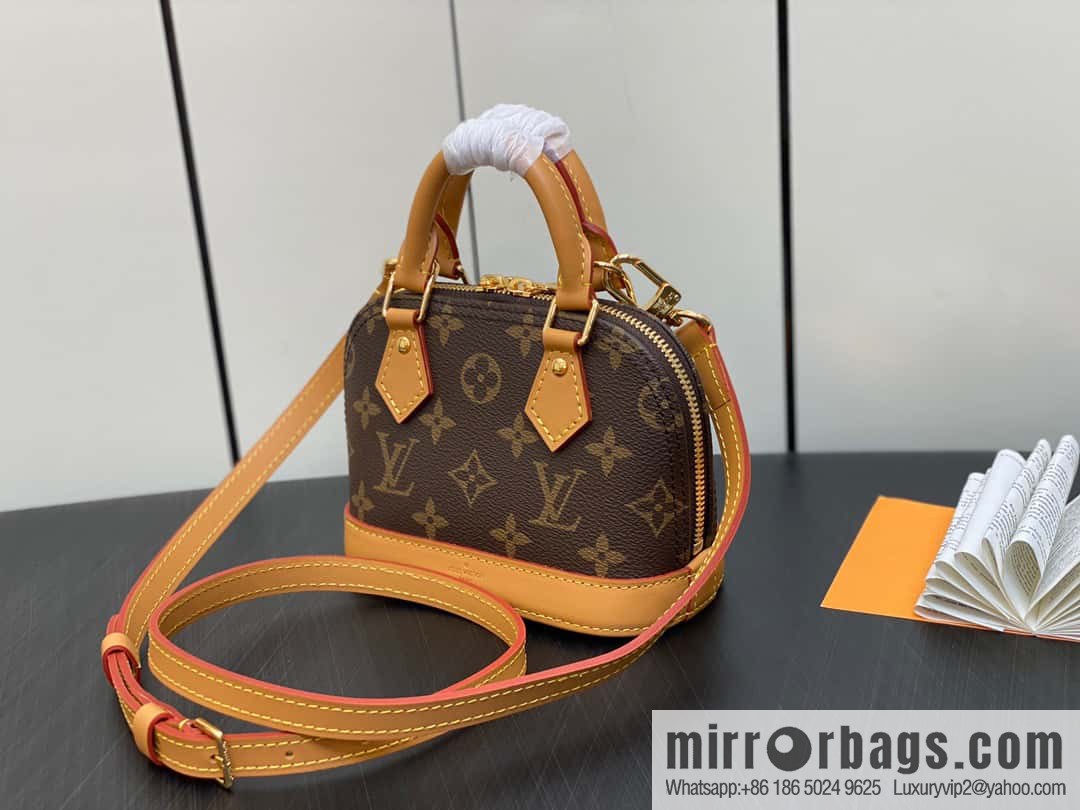 [Premium‑quality] M82717 monogram mini shell bag series New launch Nano Alma handbag