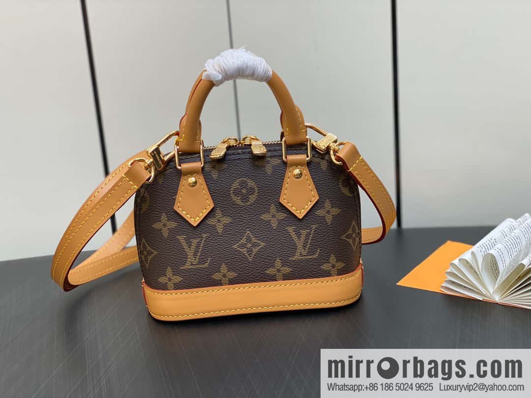 [Premium‑quality] M82717 monogram mini shell bag series New launch Nano Alma handbag