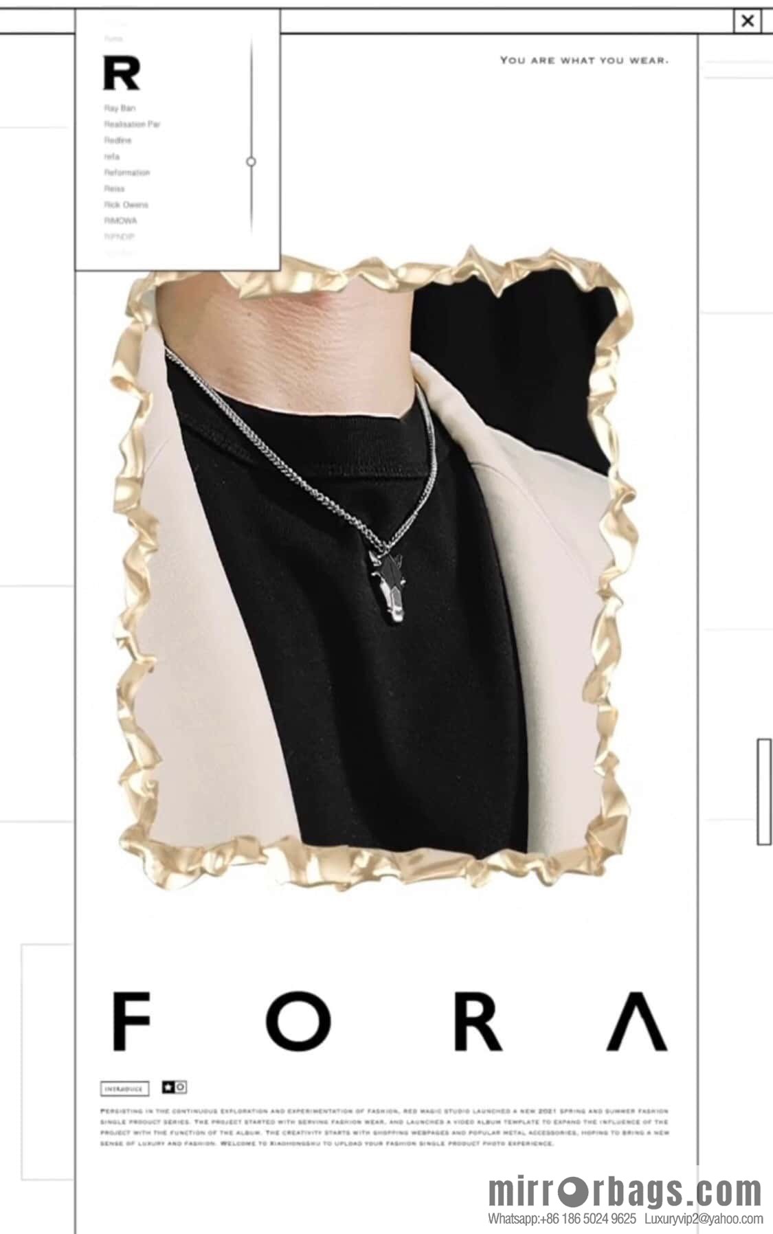 HERMES Destrier bull head horn ring necklace