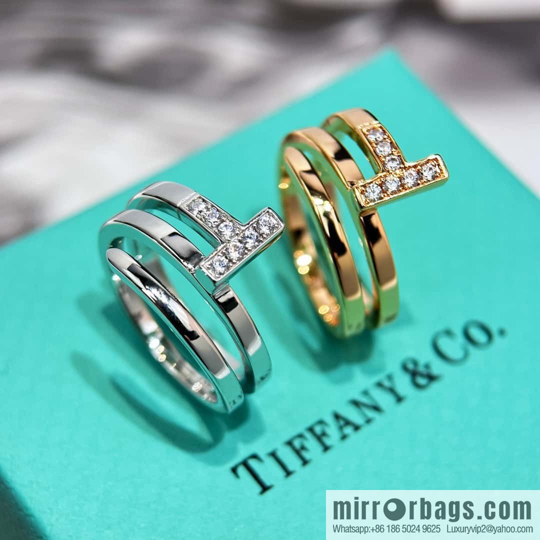 ☀️Three Ring ☀️ Tiffany & Co, Classic T Series, Three Ring Double T Ring ☀️