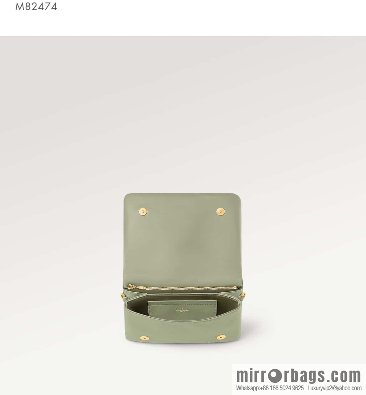 Louis Vuitton LV [Premium‑quality] M82474 green silk screen, full leather chain bag series Pochette Coussin handbag